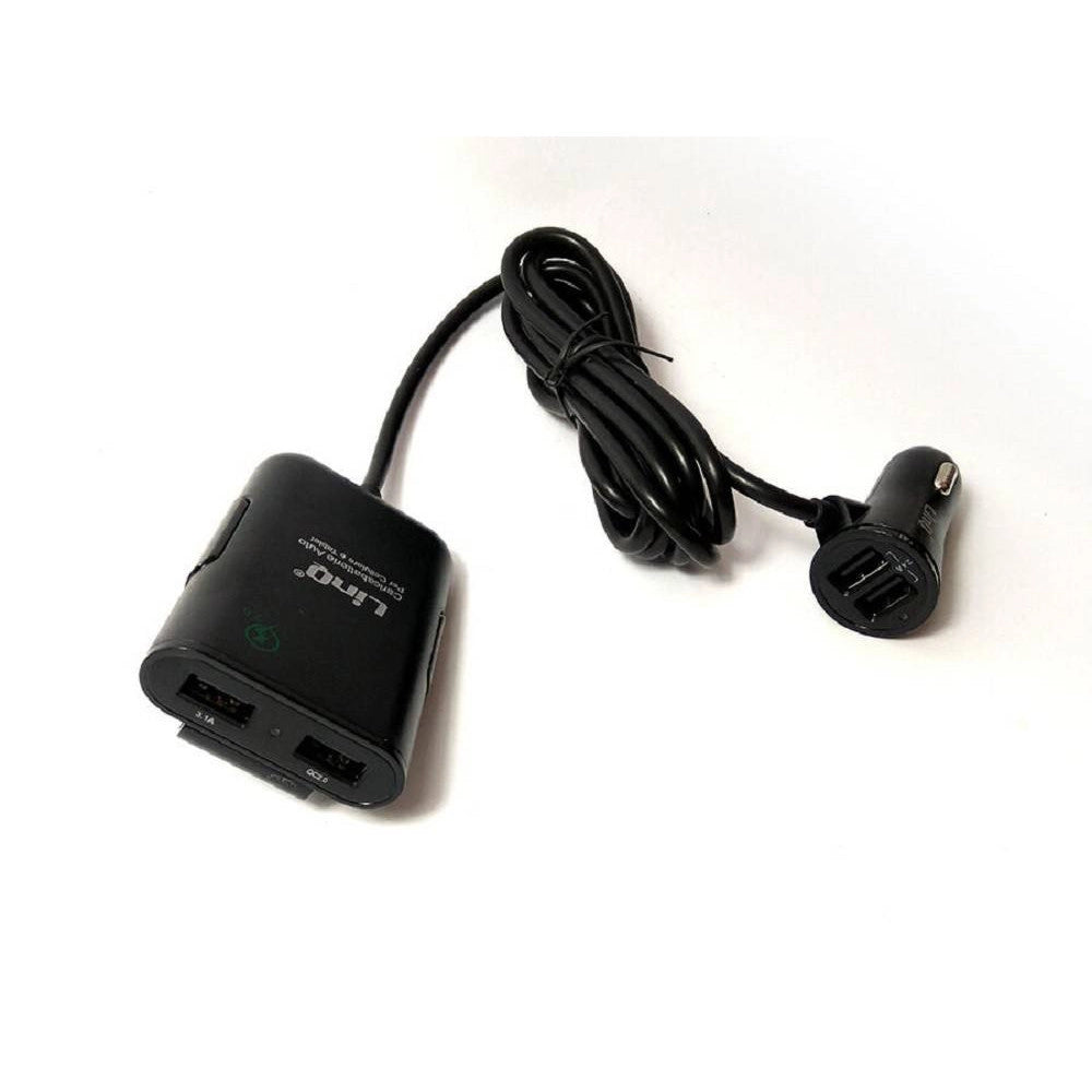 Trade Shop - Caricabatteria Auto 4 Porte Usb Cavo Estensibile 36w Ricarica Veloce 8.4a C-9v44 -