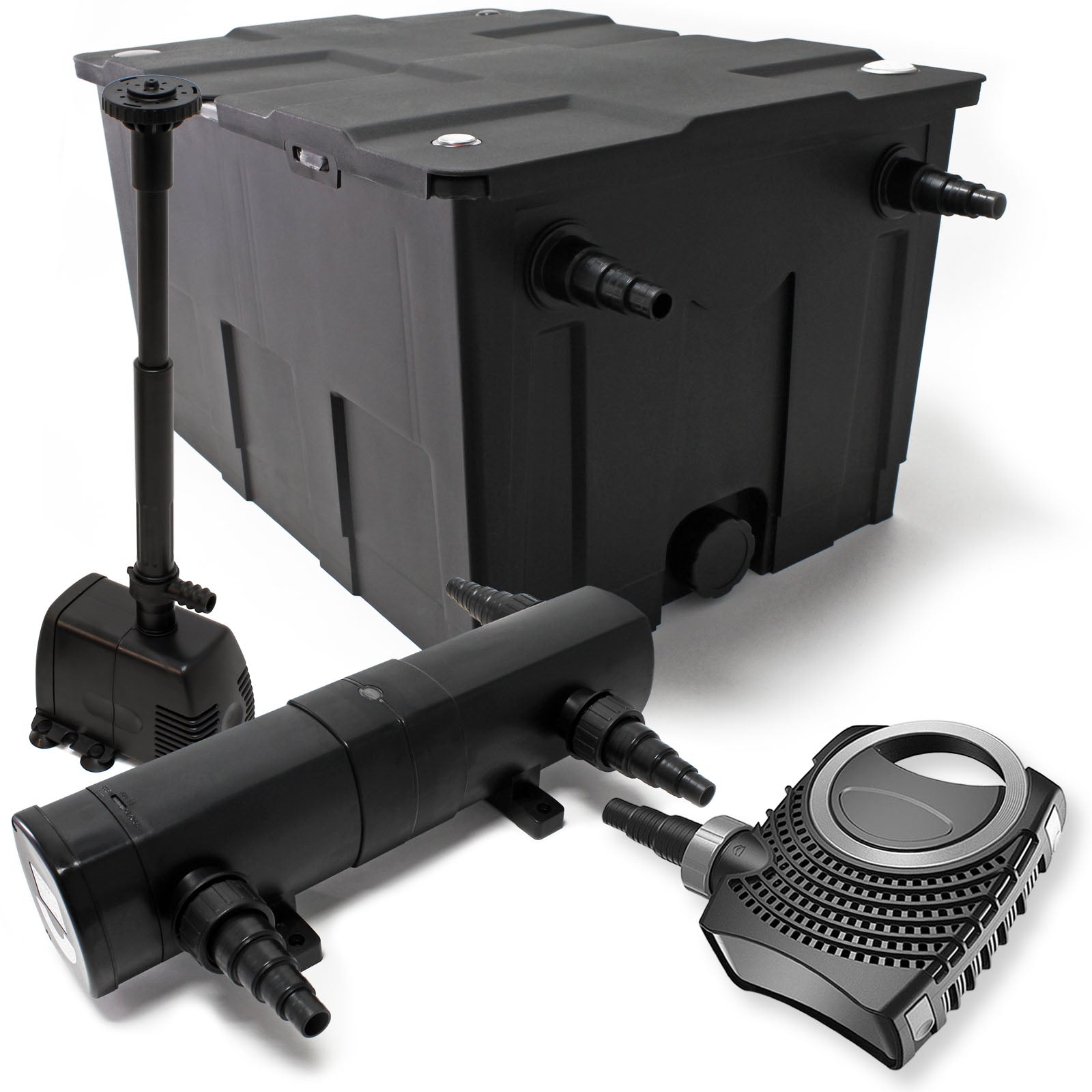 Set per laghetti filtro 60000l pompa SuperEco 80W chiarificatore UVC 36W pompa fontana