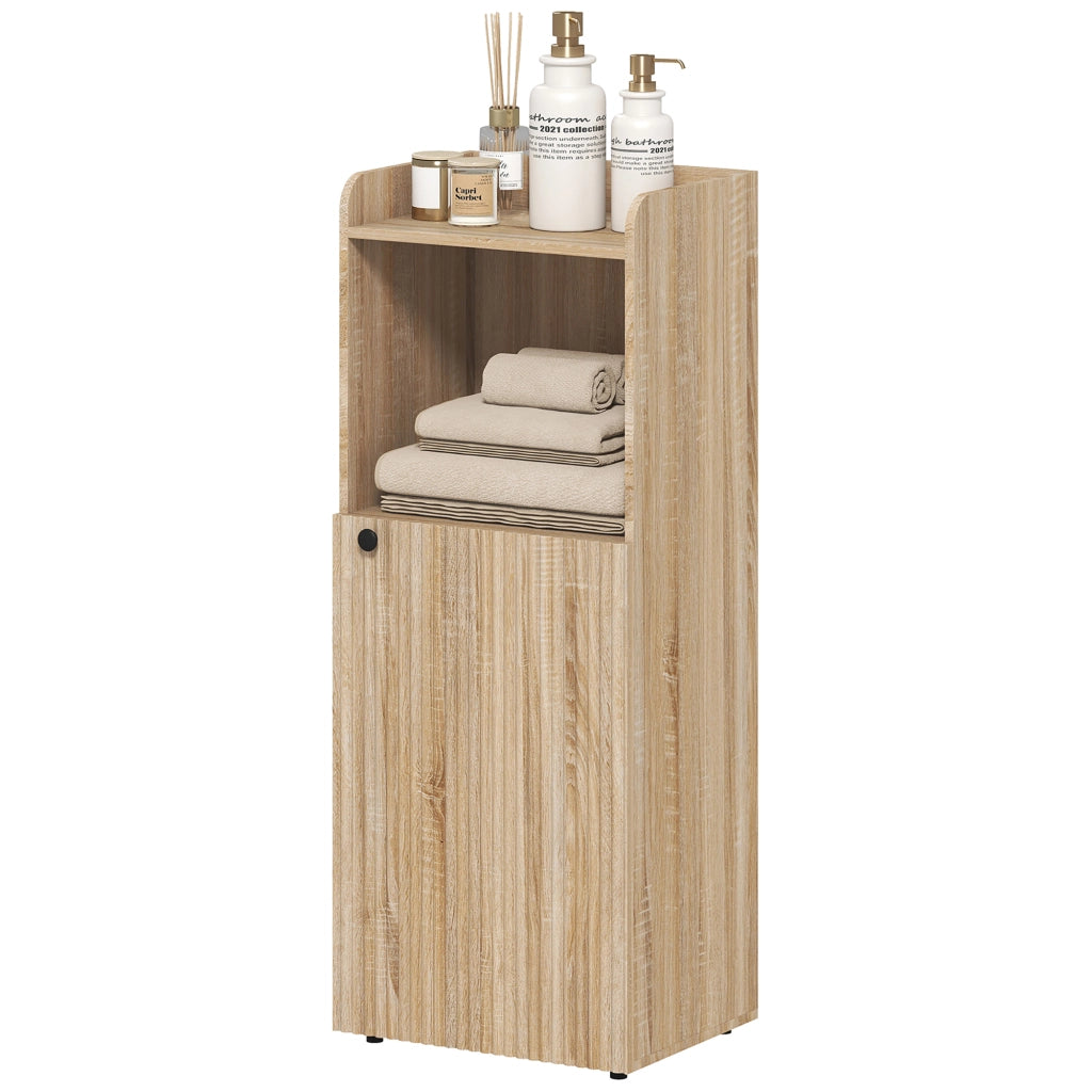 Mobile Bagno Stretto 4 Ripiani Aperto ¨C zephmum ¨C Legno Rovere 40x31x104
