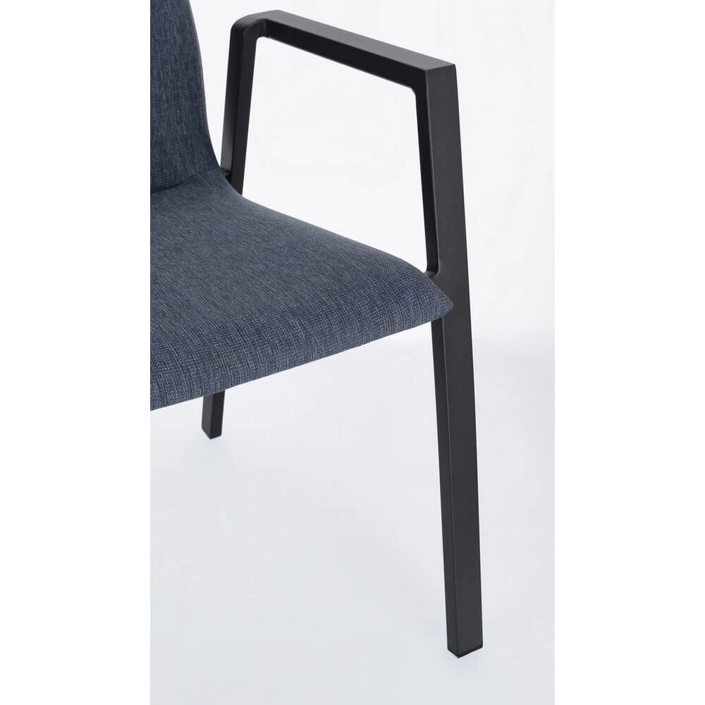 Set di 4 Sedia da Esterno con Braccioli in Alluminio e Tessuto - CLASSICAL