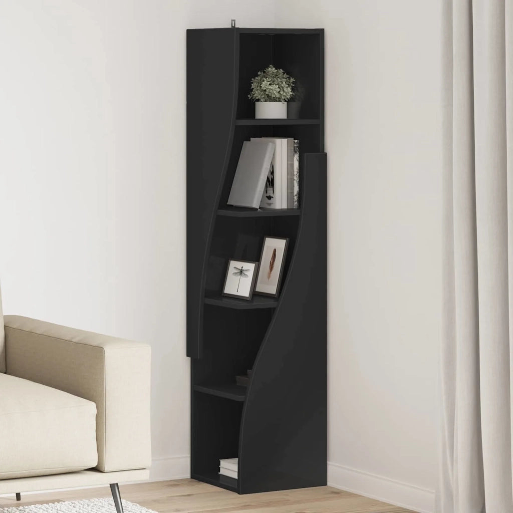Mobile angolare 32x32x140cm Legno ingegnerizzato Nero 889876