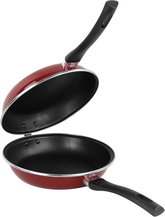 Piatto per uova - Induttivo adatto - 1 pezzo - Rosso - Acciaio smaltato - 20 cm