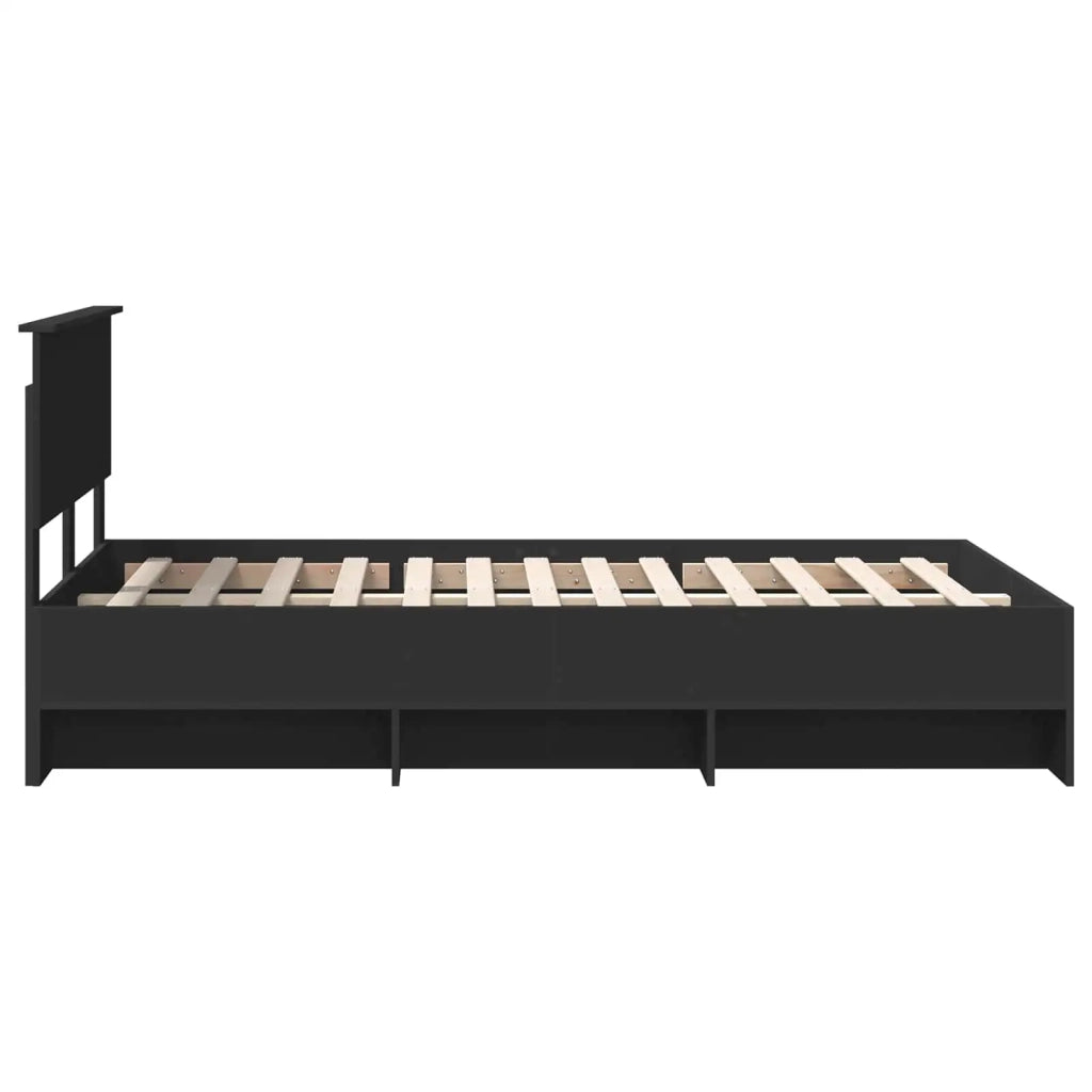 Struttura del letto-Giroletto Nero 120 x 123 cm Legno multistrato 229755