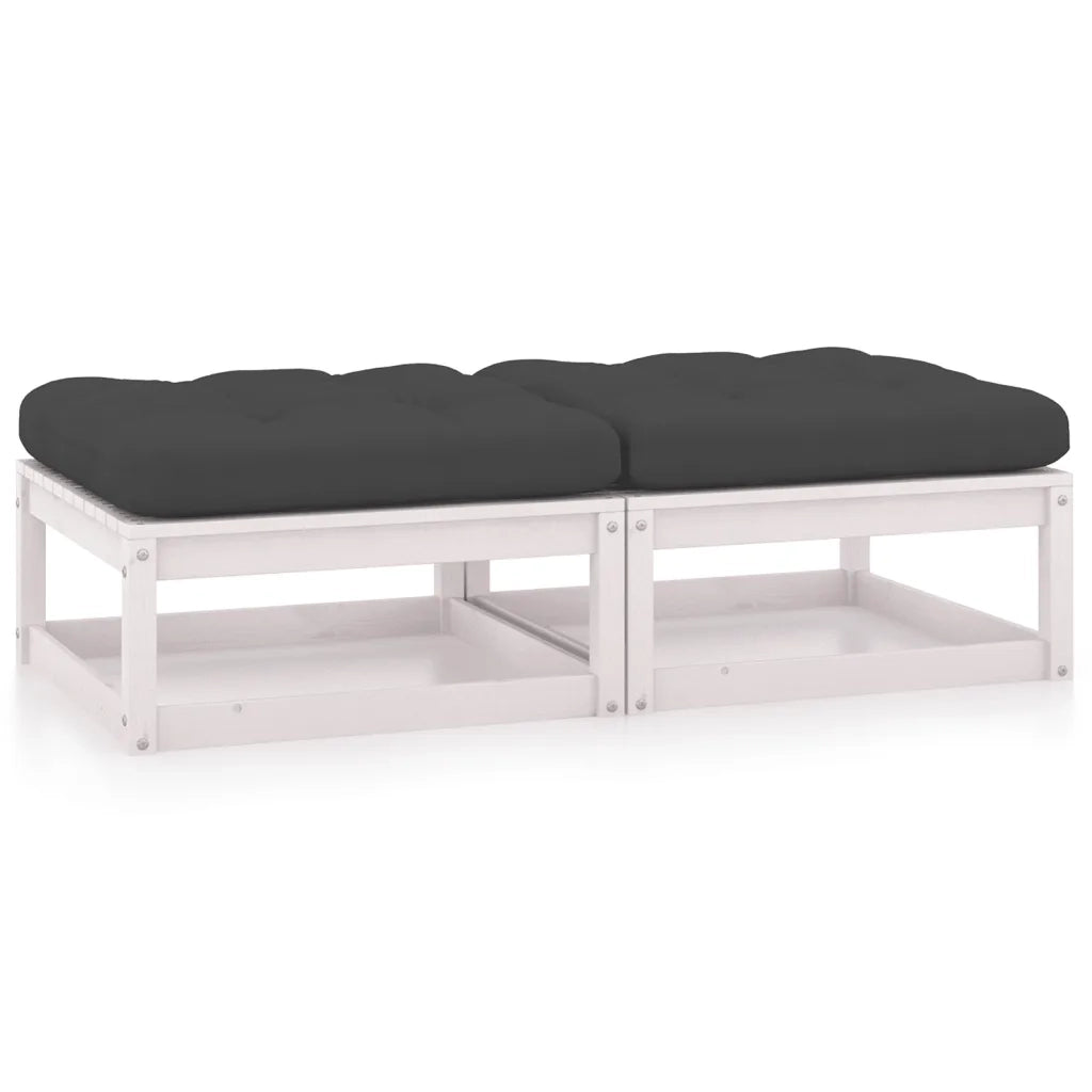 Poggiapiedi da Giardino con Cuscini 2 pz Massello di Pino cod mxl 77498