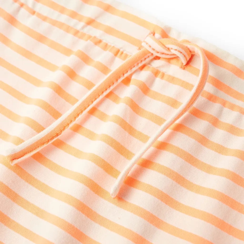 Gonna Dritta da Bambina a Righe Arancione Fluorescente 128