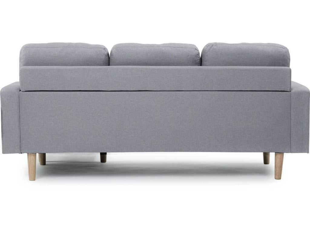 Divano angolare reversibile in tessuto "Gabby" - 3 posti - Grigio chiaro