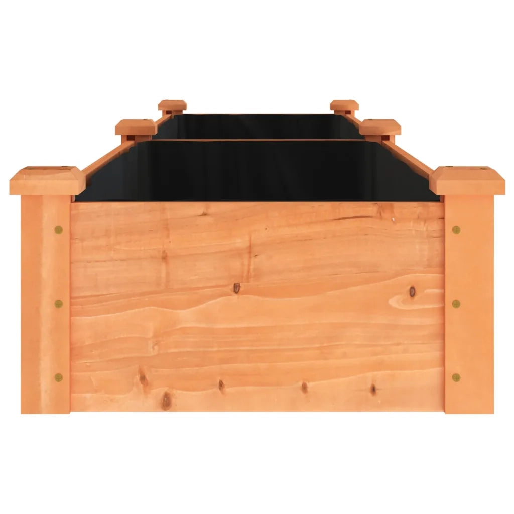 Fioriera Giardino-Vaso da Esterno-Contenitore per Piante Fodera-Vaso da Esterno-Contenitore per Piante Marrone 240x45x25 cm Massello Abete