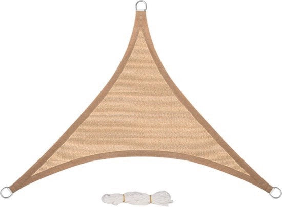 Ombrello triangolare - trasparente e robusto - filtro UV HDPE - duraturo e solido - marrone - 4,2x4,2x6 m