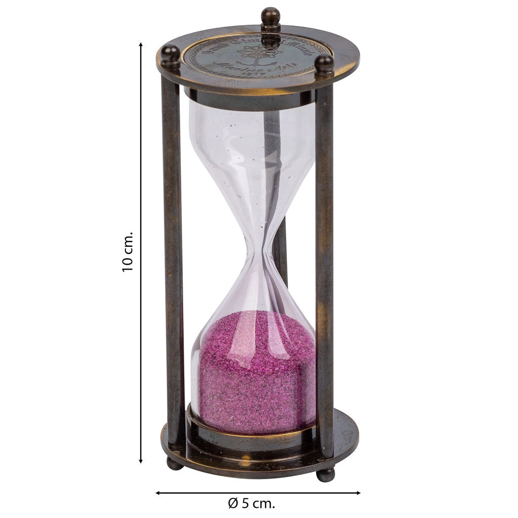Clessidra 1 minuto in metallo marrone d5x10h