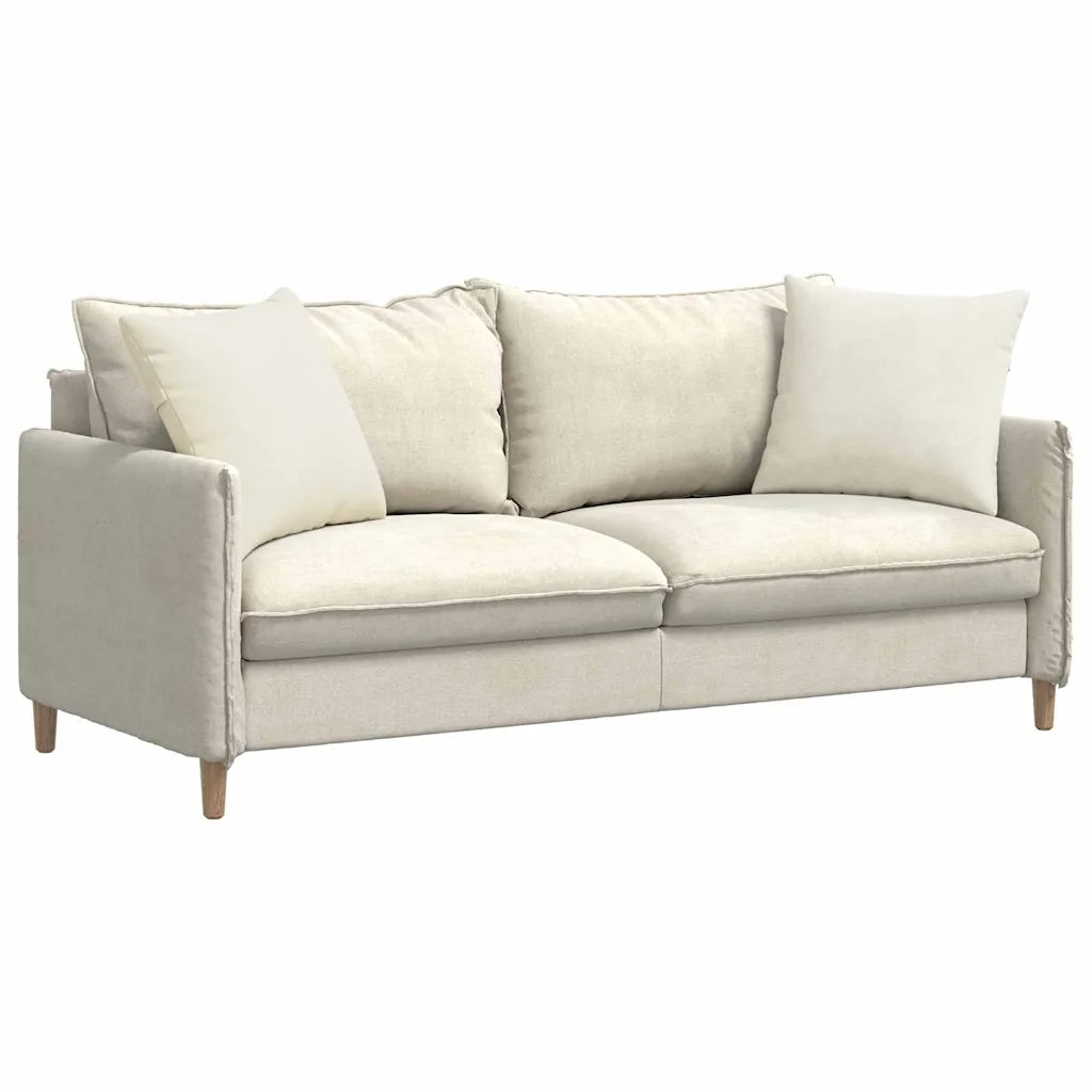 Cuscini da Divano 2 pz-Set di 2 Cuscini per Sofa Crema 50 x 50 cm Tessuto in Cords 179347