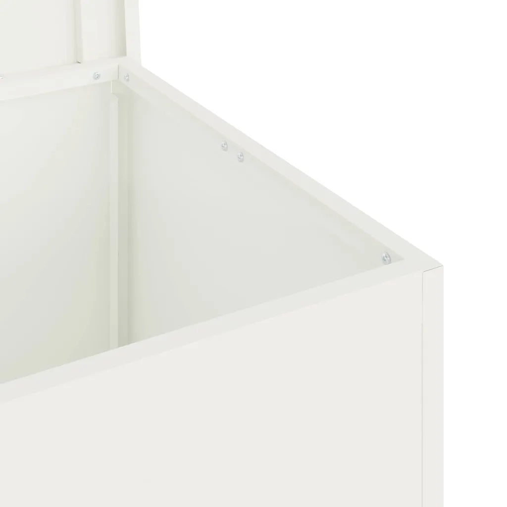 Scatola di Stoccaggio Esterno Bianco 80 x 50,5 x 50 cm Acciaio 874568