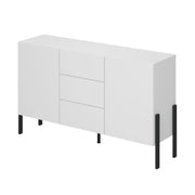 Buffet design collezione SALMA - 2 porte & 3 cassetti - Bianco super opaco & nero opaco