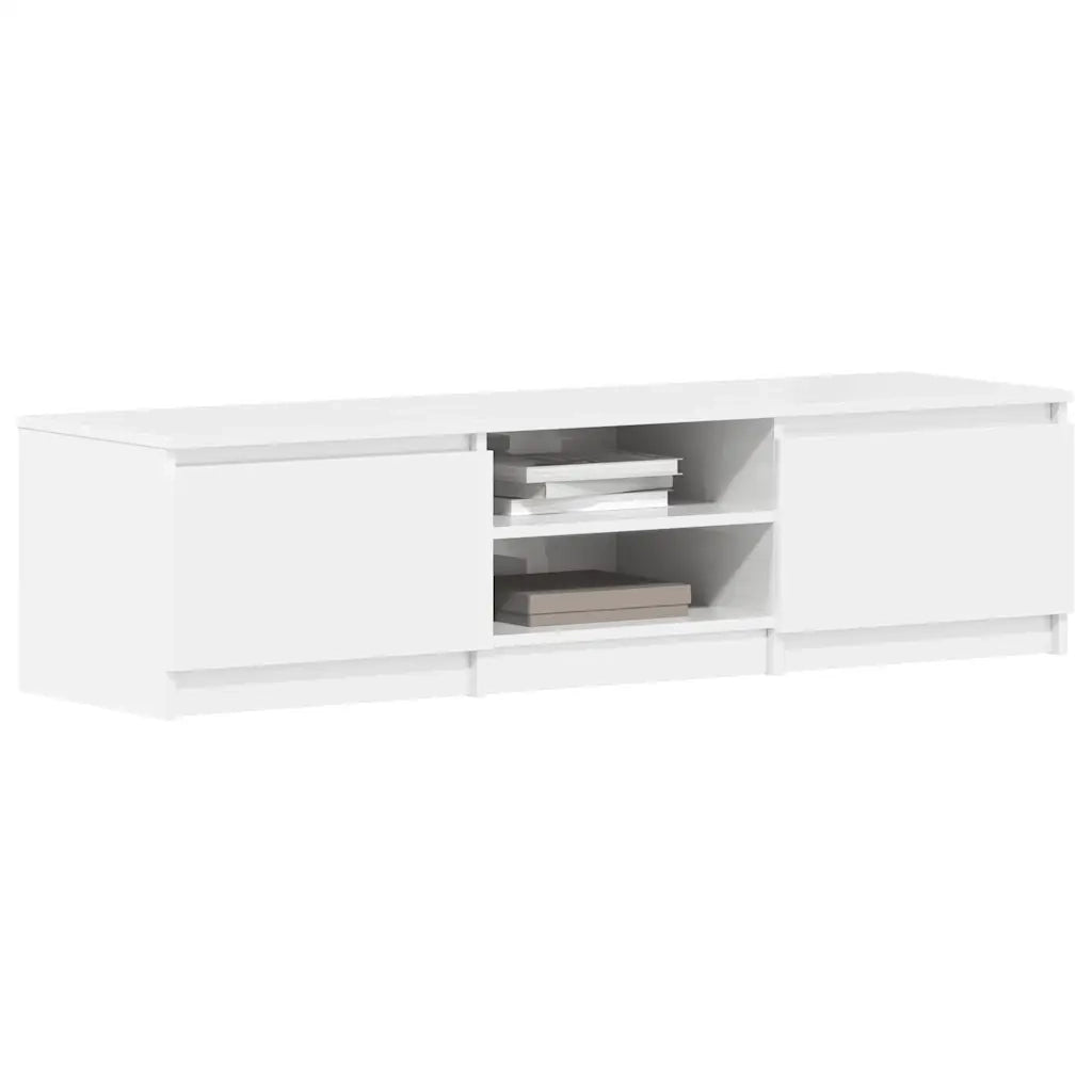 Mobile TV Bianco Lucido 140x40x35,5 cm in Truciolato