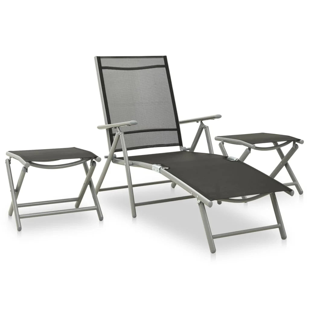 Set di mobili da giardino per esterni 9 pezzi nero e argento 02_0018279