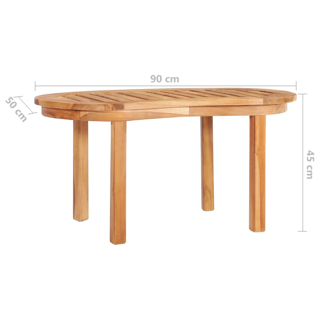 Tavolino da Salotto 90x50x45 cm in Legno Massello di Teak 48027