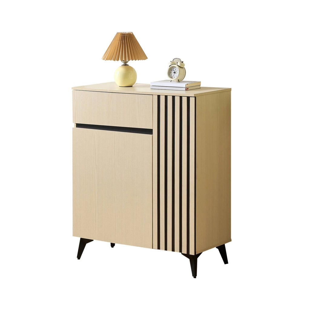 SCARPIERA con 2 ante e 1 cassetto 75x35x90 cm MDF colore legno