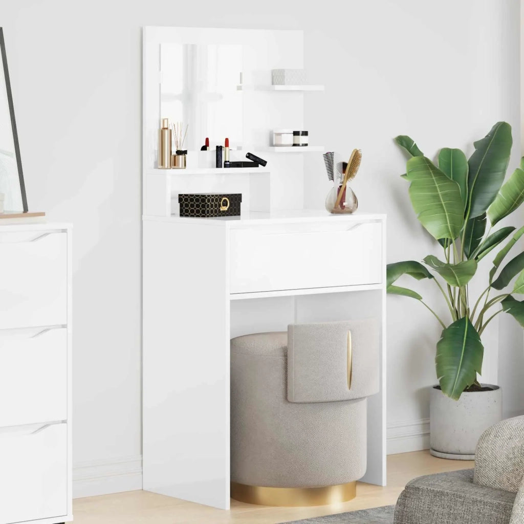 Tavoli da Trucco per Camera da Letto con cassetto Bianco Lucido 889001