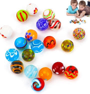 Set di perline di vetro colorate per bambini, 20 pezzi con perline di vetro handmade di 16 mm per decorazione o artigianato.