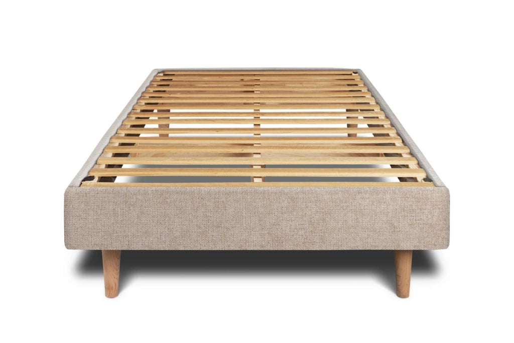 Letto 90x200 cm con testata imbottita - Tessuto Tela opaca