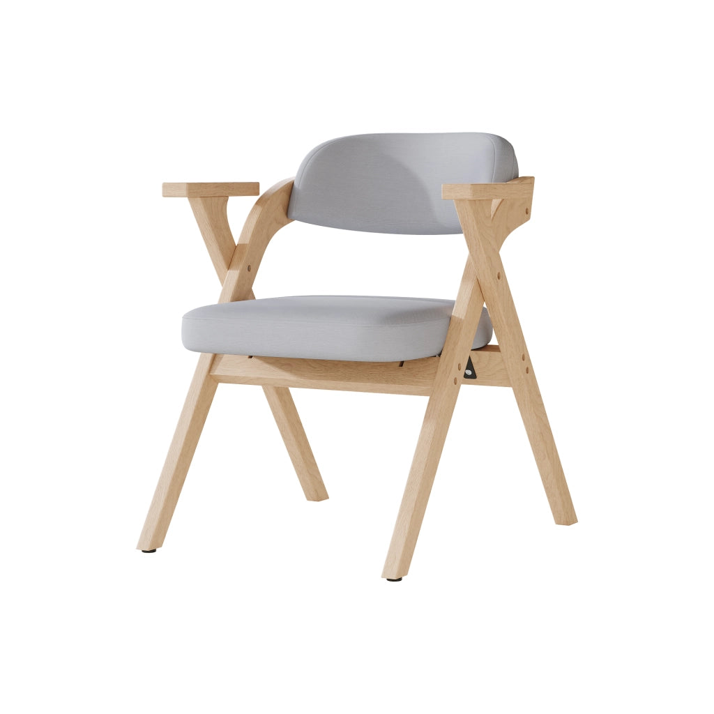 SEDIA PIEGHEVOLE Set da 6 pezzi in legno massello grigio con braccioli