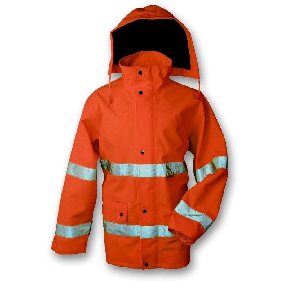 Trade Shop - Giaccone Arancio Ad Alta Visibilità In Gore-tex Con Fodera In Rete Di Nylon -    M