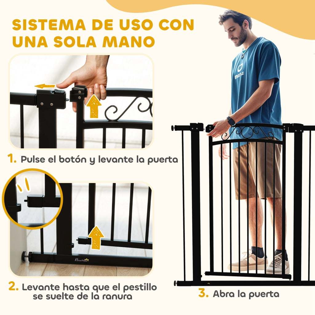 Barriera per Cani con Larghezza Regolabile 76-104 cm ¨C zephmum ¨C Nero
