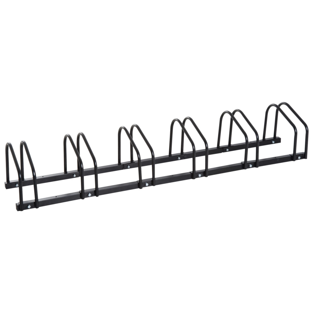 Parcheggio Biciclette 6 Posti ¨C zephmum ¨C Acero 179x33x27 cm Nero