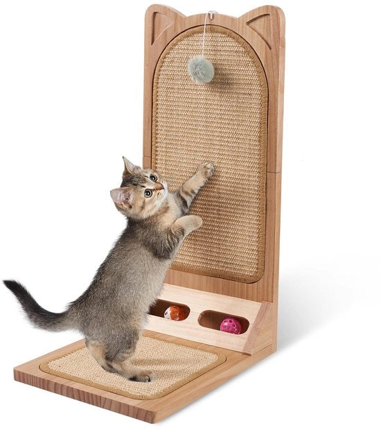 Scatole per gatti in legno massiccio, 58 cm alte, scatole per gatti L in corda sisal, scatole per gatti carine per proteggere il divano, scatole per gatti per pareti e angoli