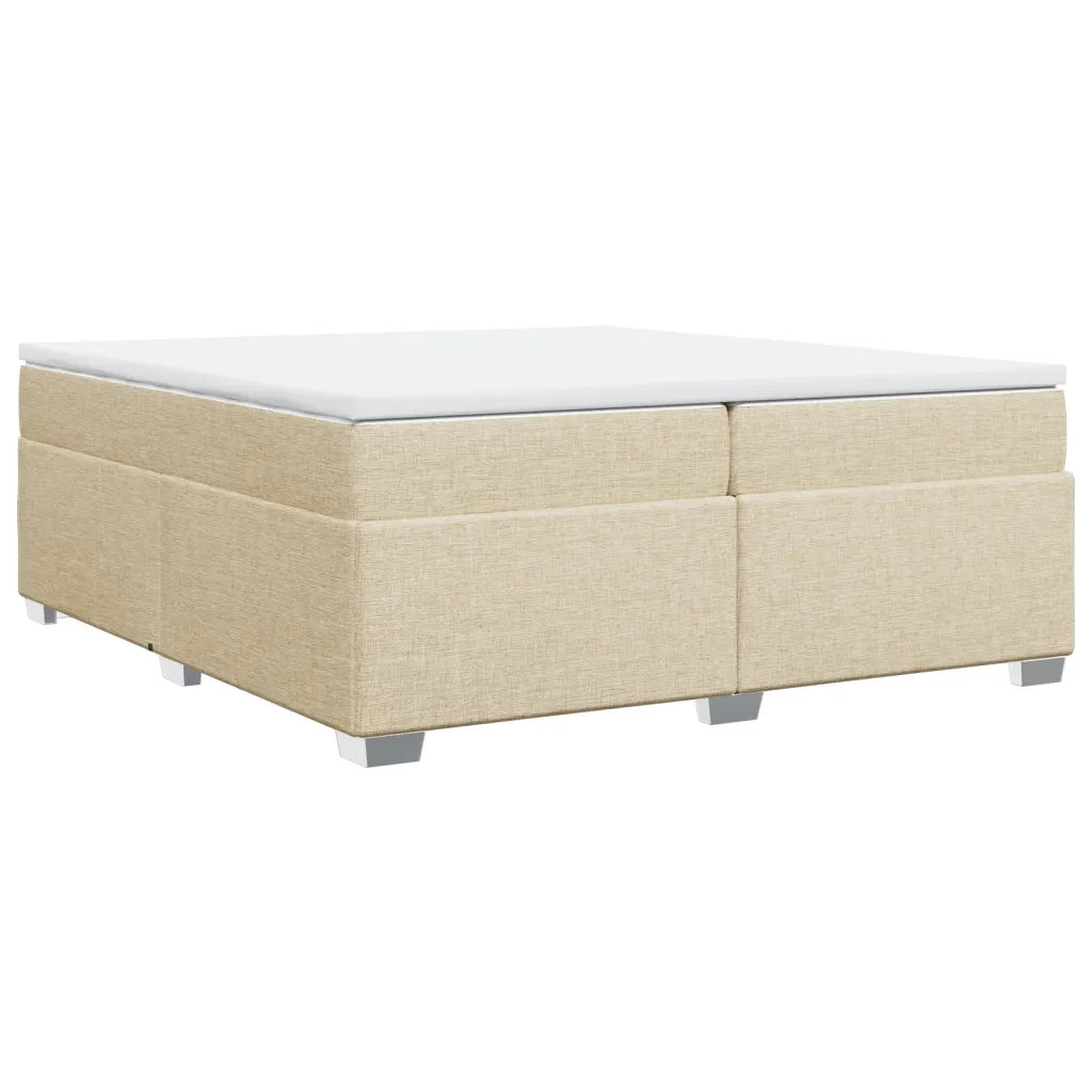 Giroletto a Molle con Materasso Crema 200x200 cm in Tessuto 3285163