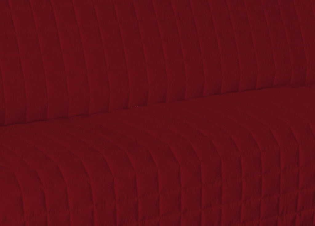 Copridivano Trapuntato Per Divani Con Penisola In Tinta Unita Colore Rosso - 240-245 cm - Rosso