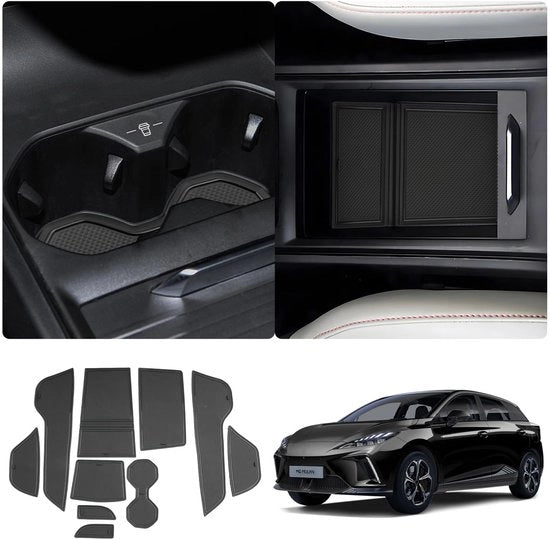 Accessori compatibili con MG 4 EV 2022 2023 2024 Mattoncini in gomma per console centrale e porta portiere Antiscivolo protezione contro la polvere e la sporcizia per console centrale e porta portiere MG4 2024 (nero)