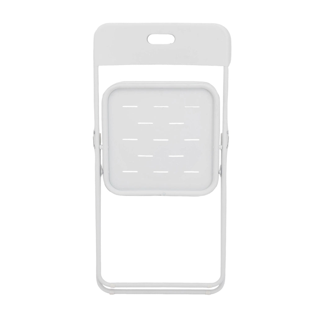 Set bistrot pieghevole; 3 pezzi per 2 persone; acciaio; bianco
