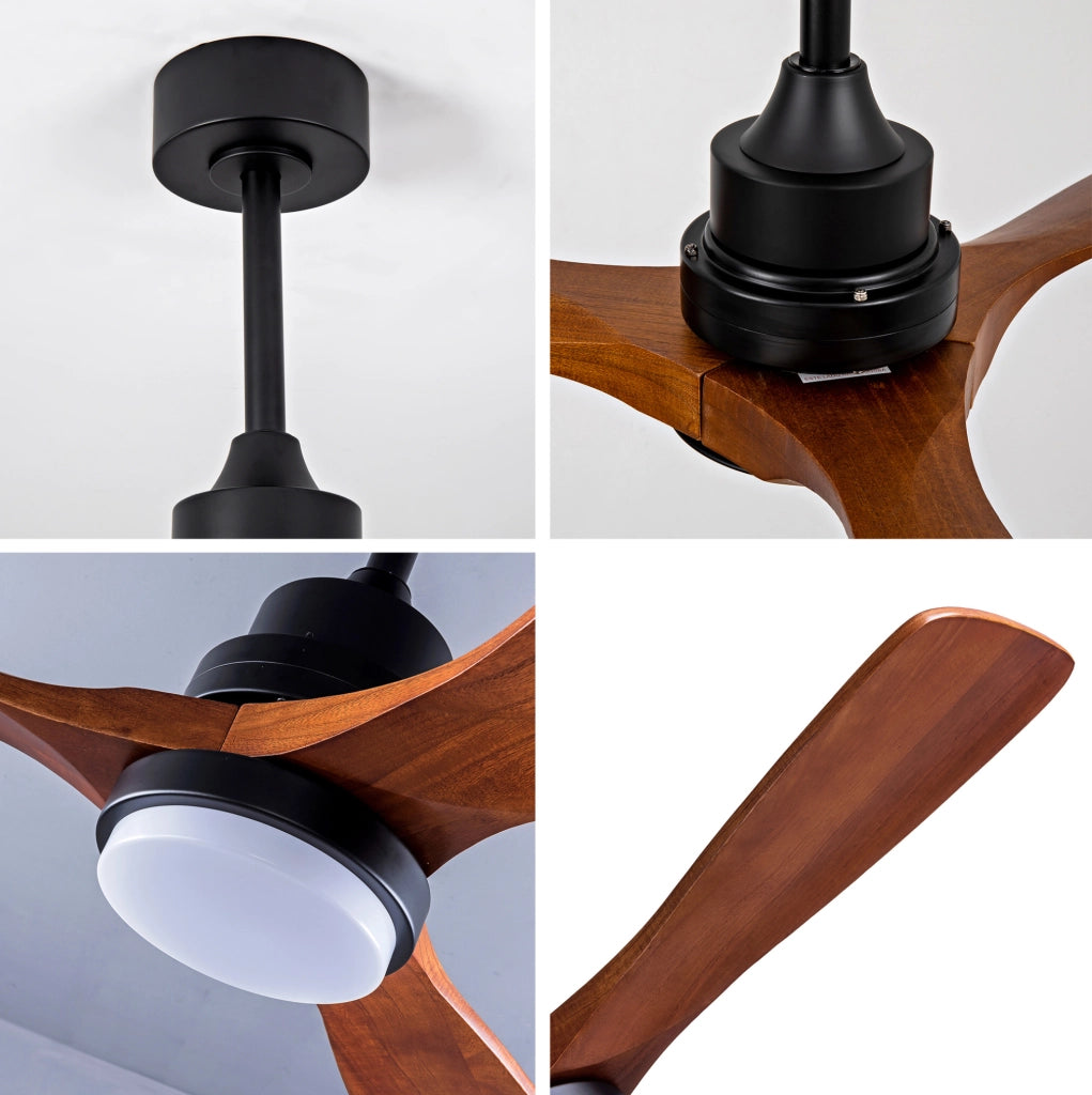 Ventilatore da soffitto 42" con luce, 6 velocità, motore DC reversibile e telecomando