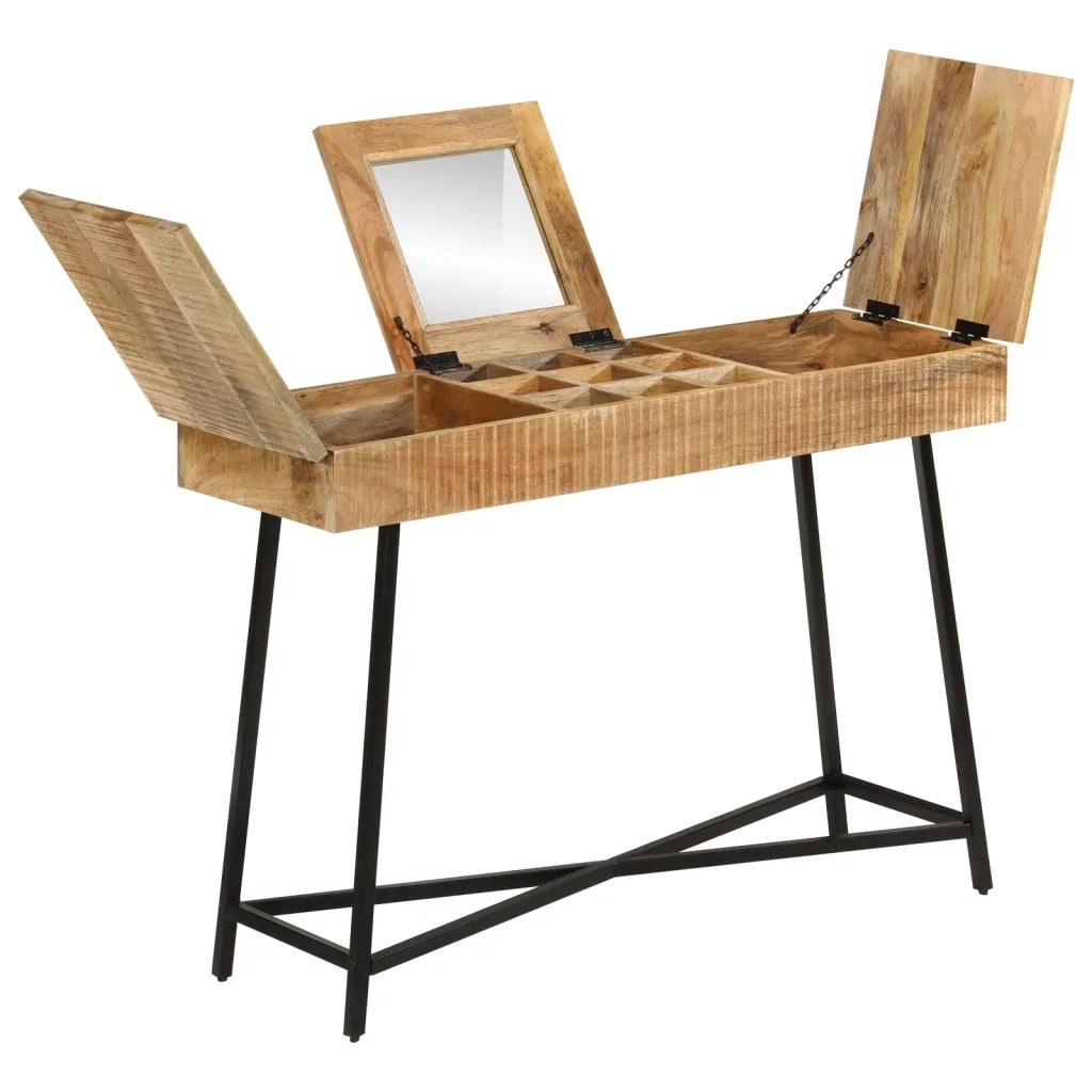 Toeletta 105x35x75cm Legno Massello Mango Grezzo e Ferro 372738