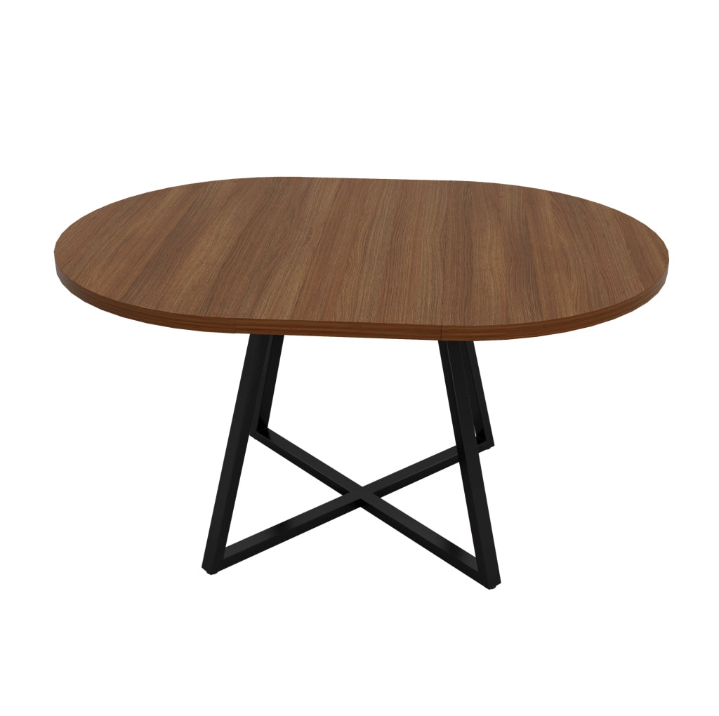 Tavolo da pranzo allungabile 100/140 x 100 cm; per 4-6 persone; colore noce; MDF