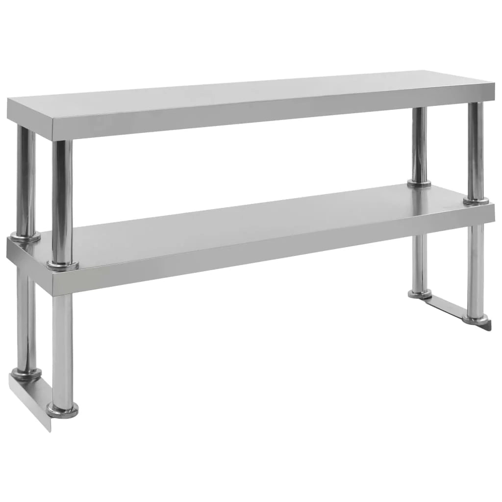 Ripiano da lavoro in acciaio inox a 2 ripiani 120 x 30 x 65 cm 02_0000012