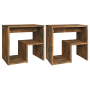 Set di 2 Comodini | Armadio da Notte | Mobiletto da notte Rovere Fumo 40x30x40 cm in Legno Multistrato