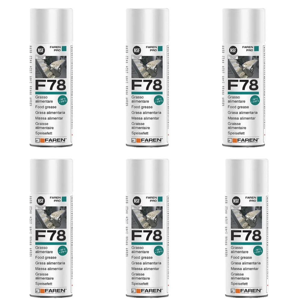Faren f78 grasso spray alimentare fda atossico antiossidante 400 ml 6 pezzi