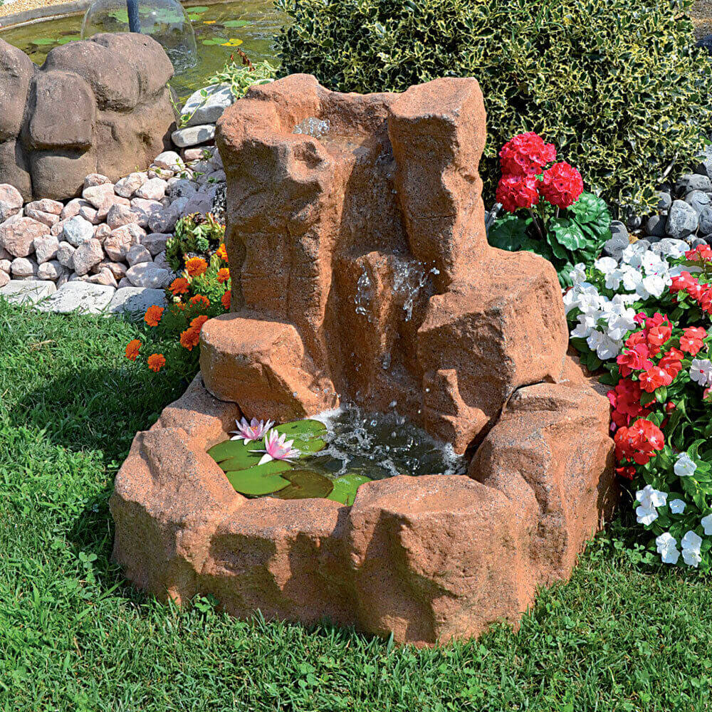 Cascata Artificiale Roccia da Giardino 87x75x85 cm in Vetroresina con Pompa
