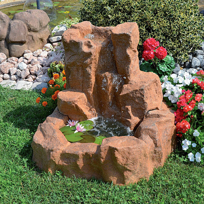 Cascata Artificiale Roccia da Giardino 87x75x85 cm in Vetroresina con Pompa