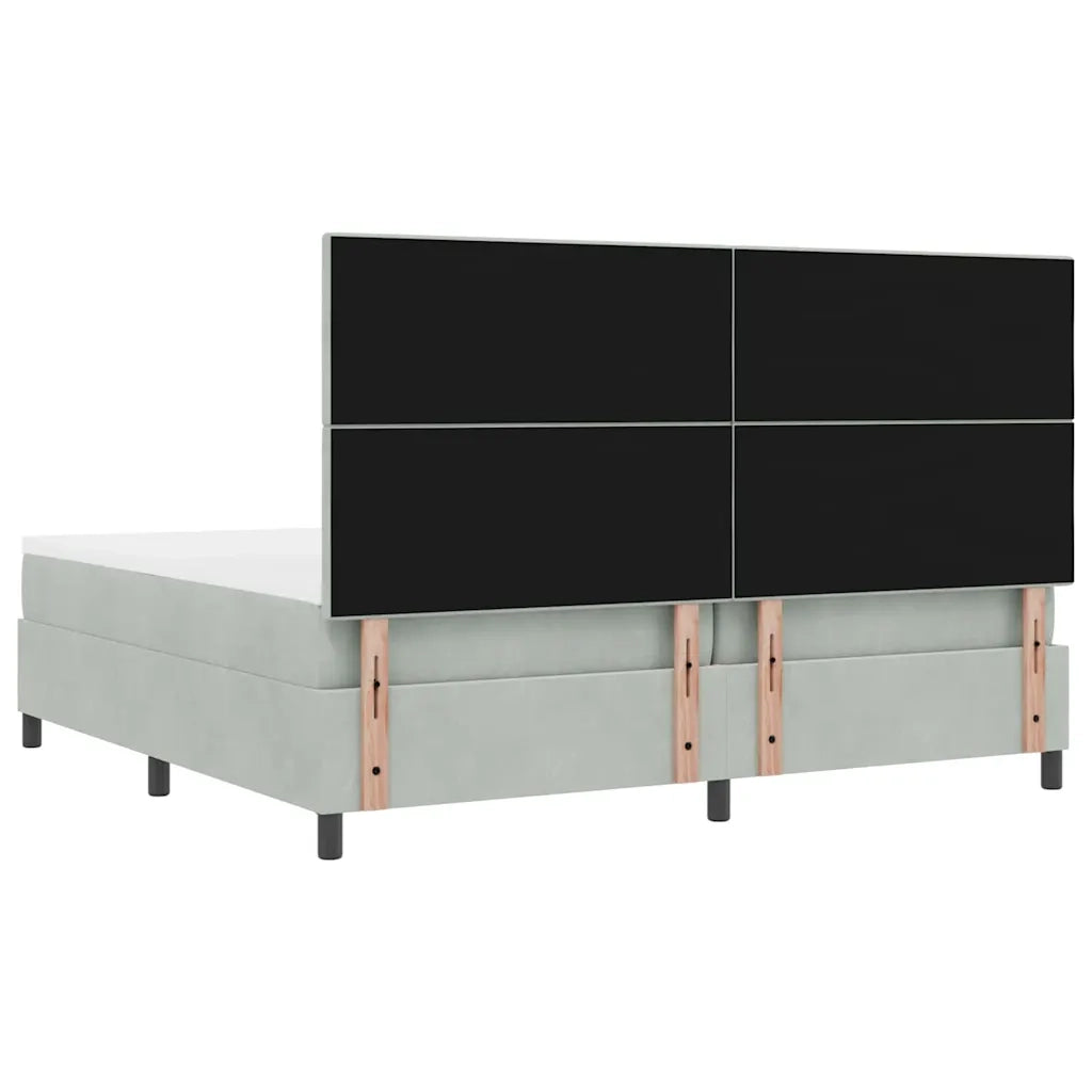 Letto a Sorgente LED Grigio chiaro 200 x 200 cm Velluto 3343334