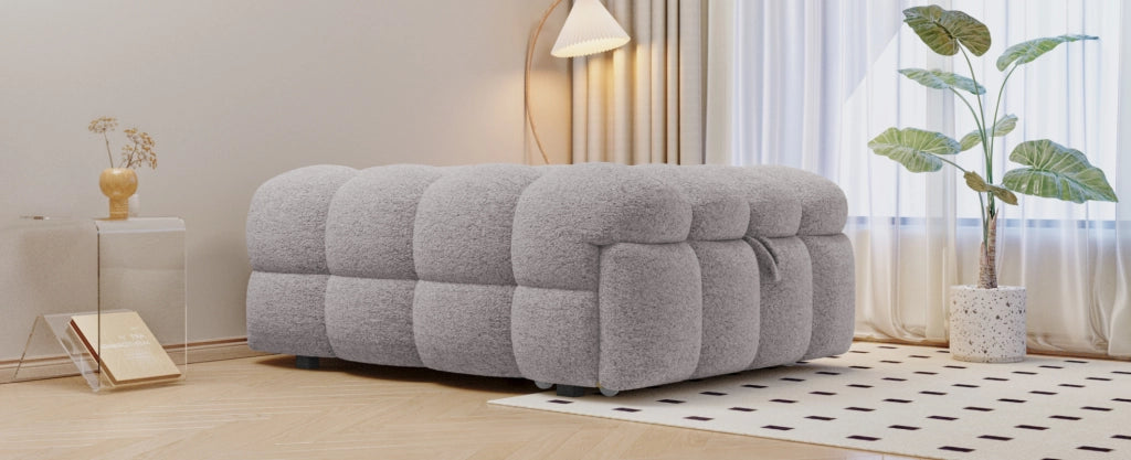 DIVANO LETTO 183 x 76 x 42 cm in Teddy Grigio