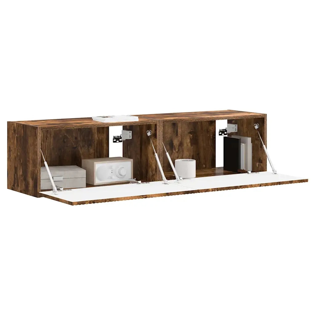 Mobile TV da parete 2 pcs Rovere fumé 60 x 31 x 29,5 cm