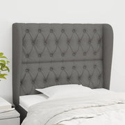 Testiera ad Orecchio-Testata con Orecchie Grigio Scuro 93x23x118/128 cm in Tessuto 345120
