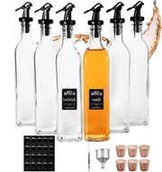 Set di 6 Bottiglie in Vetro di Borosilicato per Olio e Aceto da 500ml per la Riempimento e il Magazzinaggio del Vino