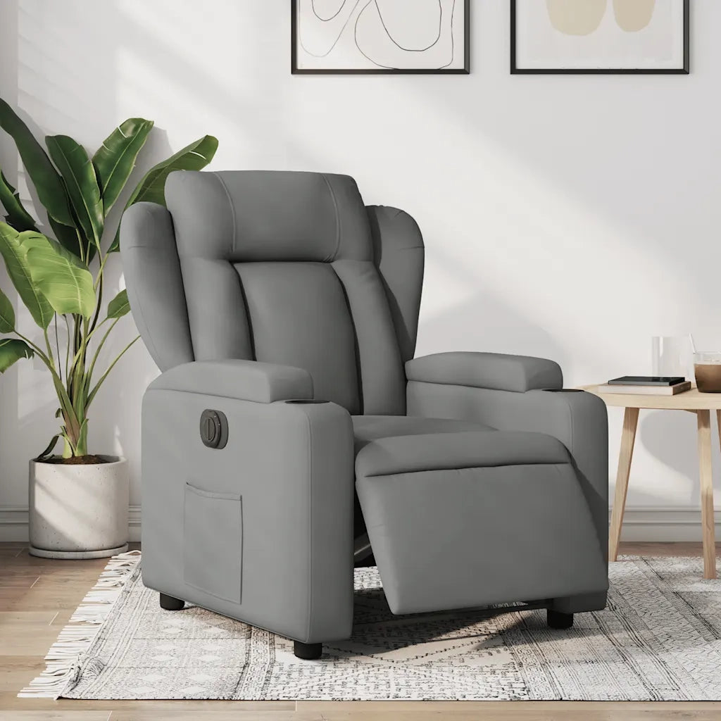 Poltrona Elettrica Reclinabile Grigio Scuro in Tessuto 3204459