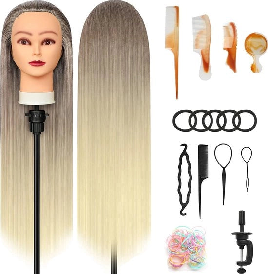 Capovolgere Manichino Capelli - Blondi/Scuri - Incluso Accessori