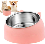 Fodero per gatti in acciaio inossidabile, 15° inclinato e inclinato, fodero per gatti e cani da 400 ml, protezione del collo, per acqua, cibo umido e secco (verdure)