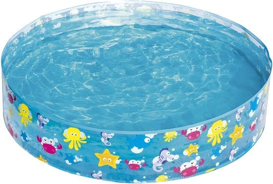 Bambino piscina con scivolo - Tema spiaggia - Piscina per bambini con scivolo 122 x 25 cm