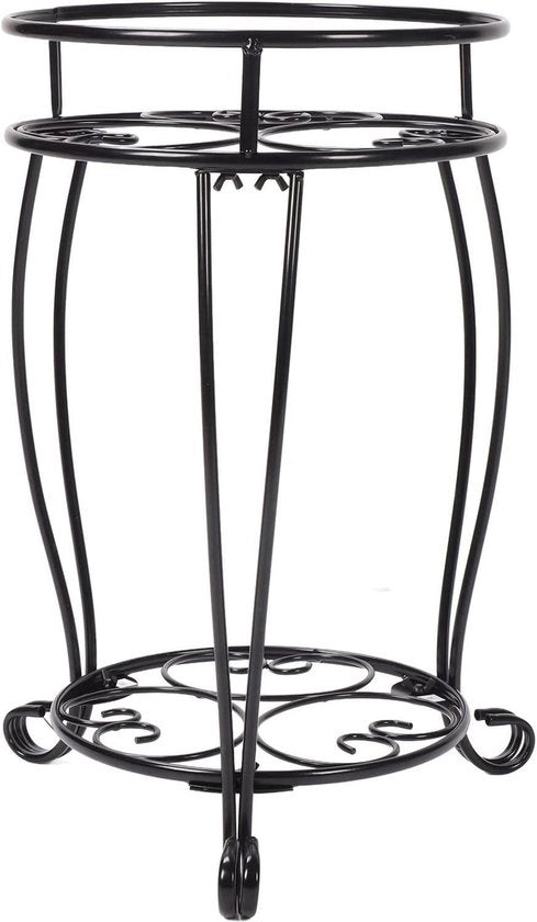 Supporto per piante in metallo nero, doppio gambo, robusto supporto per piante in plastica, contenitore per piante, per uso indoor e outdoor, metallo, 40 cm, 60 cm, 80 cm, 100 cm, 120 cm, 140 cm, 160 cm, 180 cm.